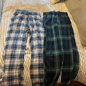 Old Navy Men's Plaid Sweatpants - Blue and Green